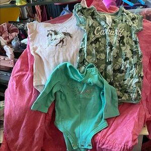 Carhartt Camo and Teal Kids Bodysuit Set
